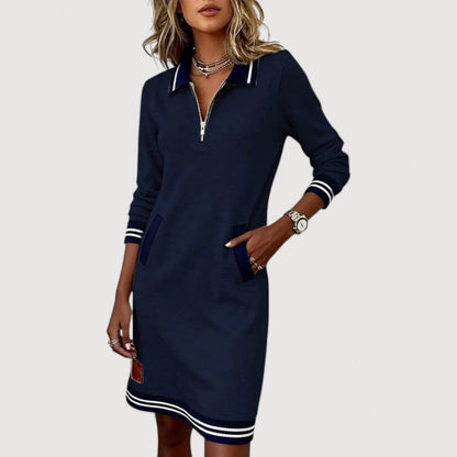 MARIETTA – CASUAL ZIP-NECK DRESS