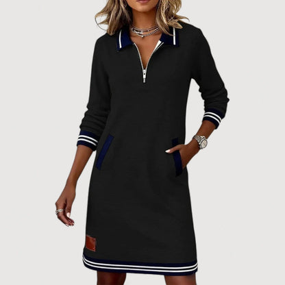 MARIETTA – CASUAL ZIP-NECK DRESS