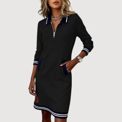 MARIETTA – CASUAL ZIP-NECK DRESS